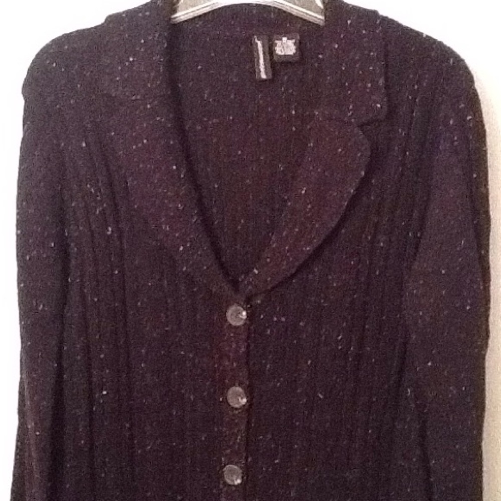Jason Maxwell Black Tweed Cardigan, size M. NWOT